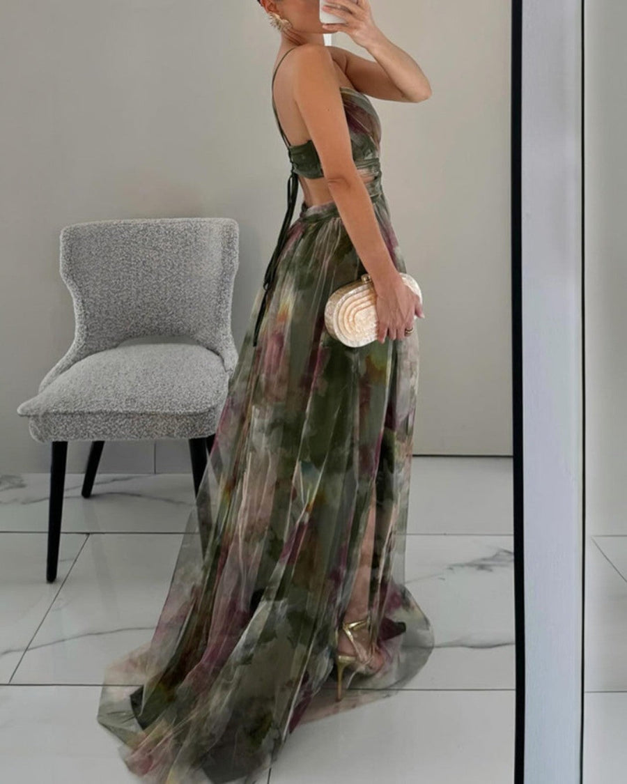Mirandela – Vestido Longo Floral em Chiffon