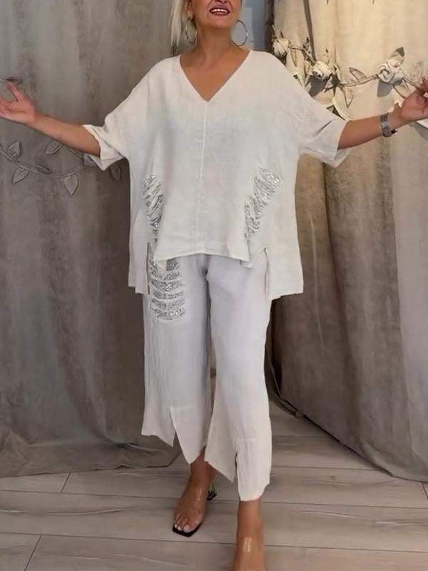 Lamas de Mouro – Conjunto de Blusa e Calças Largas