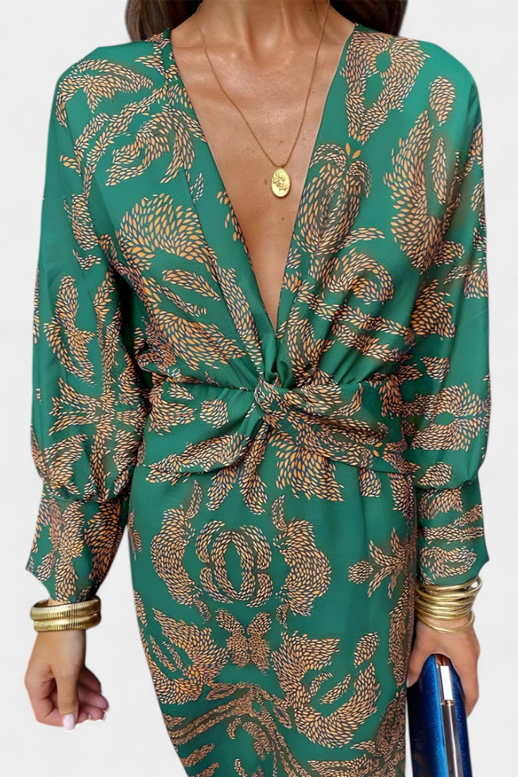 Macedo – Vestido Maxi com Nó na Cintura