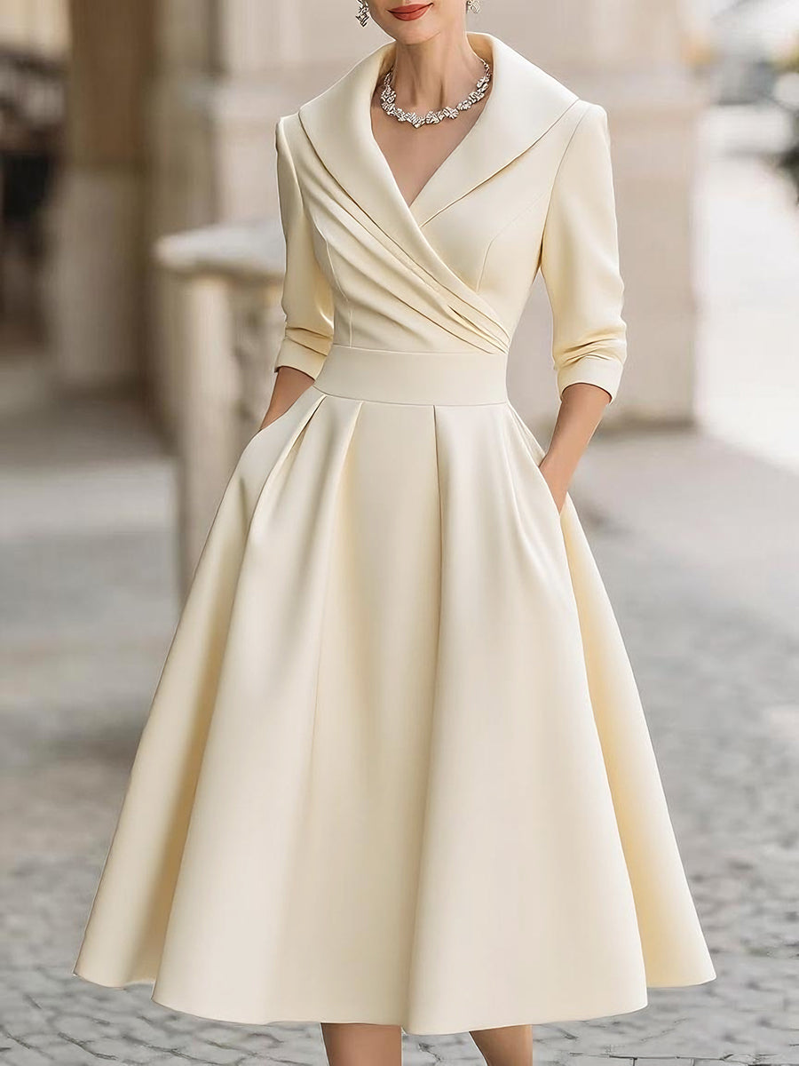 Vila Real – Vestido Midi em Cetim