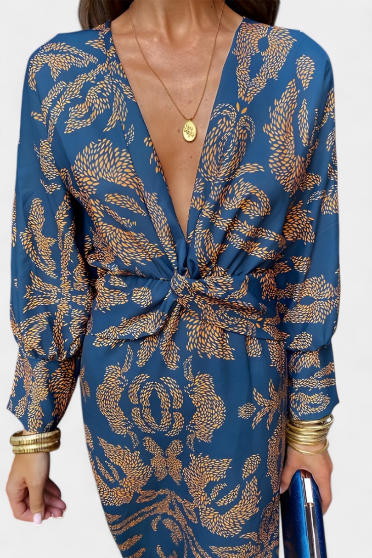 Macedo – Vestido Maxi com Nó na Cintura