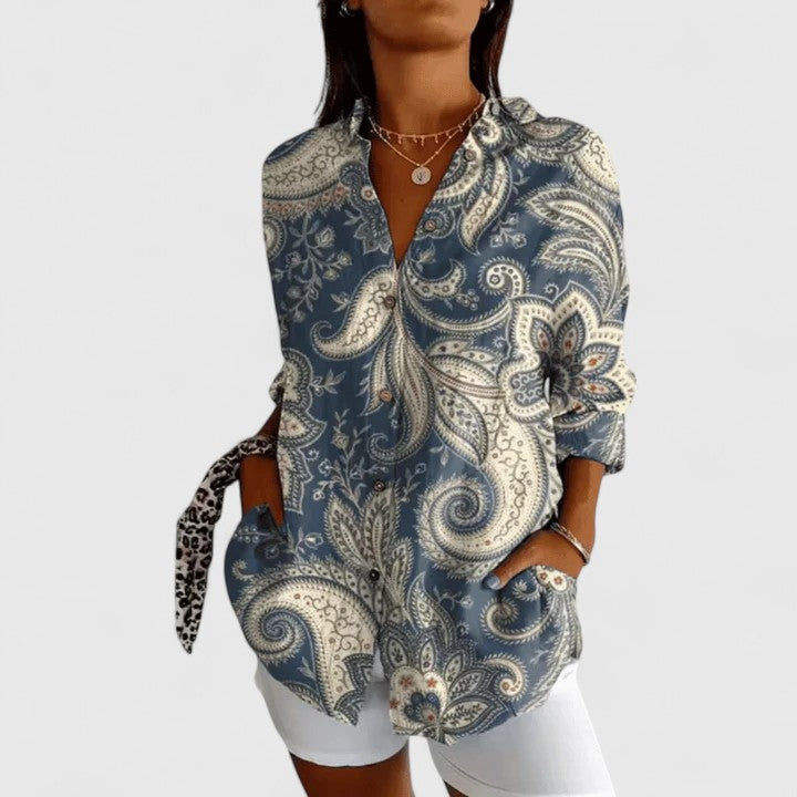 Trindade – Blusa Floral com Botões