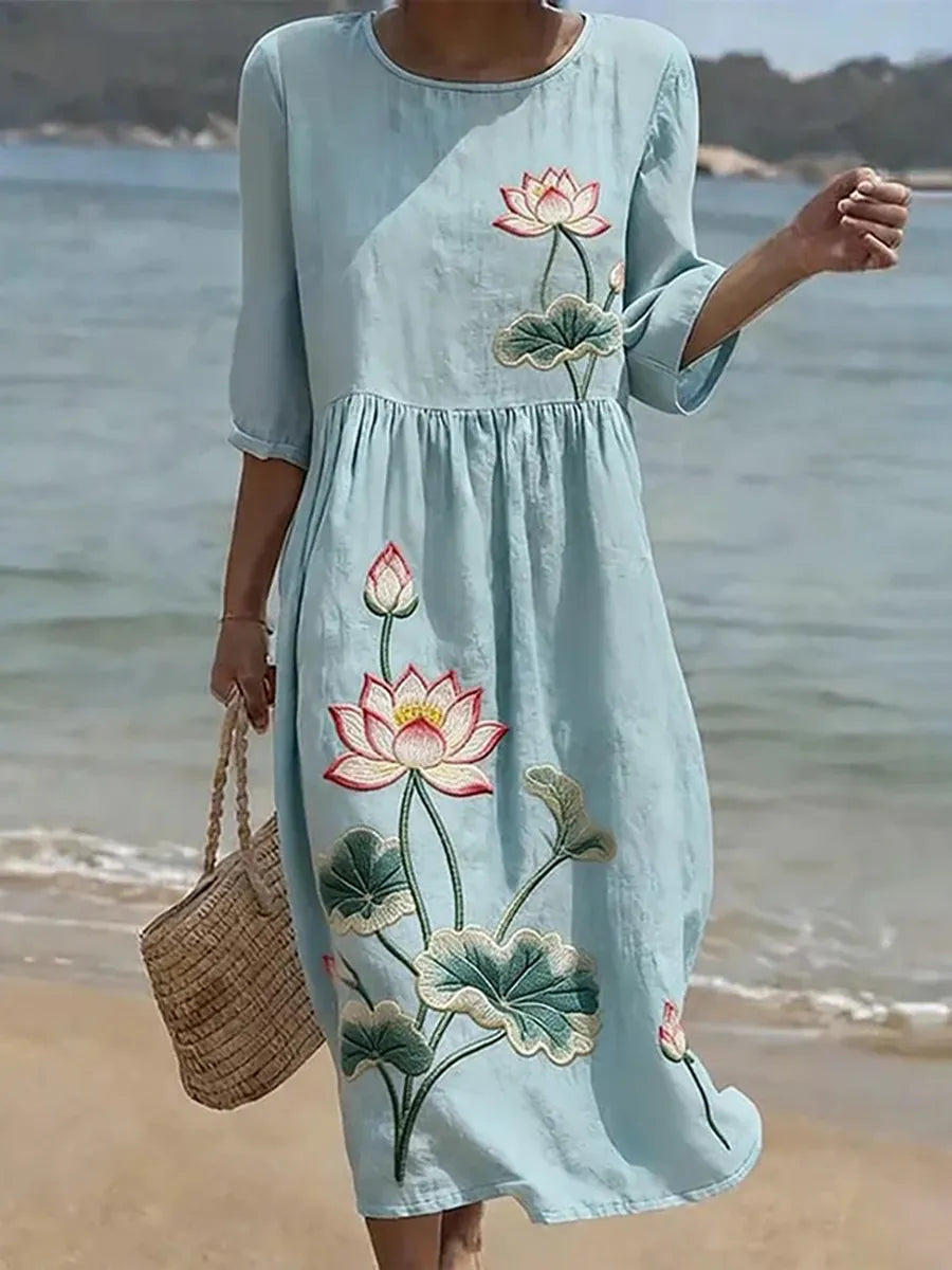 Oleiros – Vestido Maxi Floral Clássico