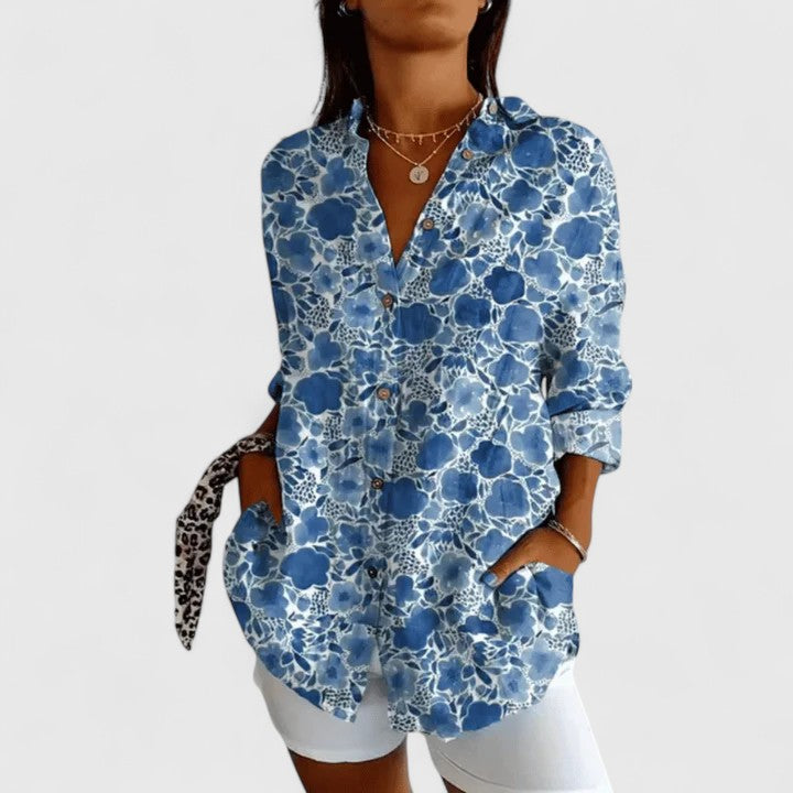 Trindade – Blusa Floral com Botões