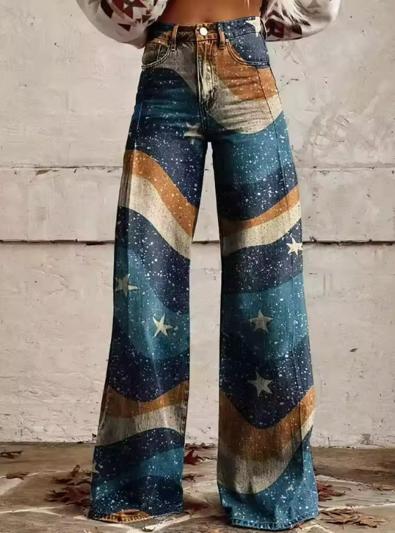Fafião – Calças Boho de Corte Relaxado