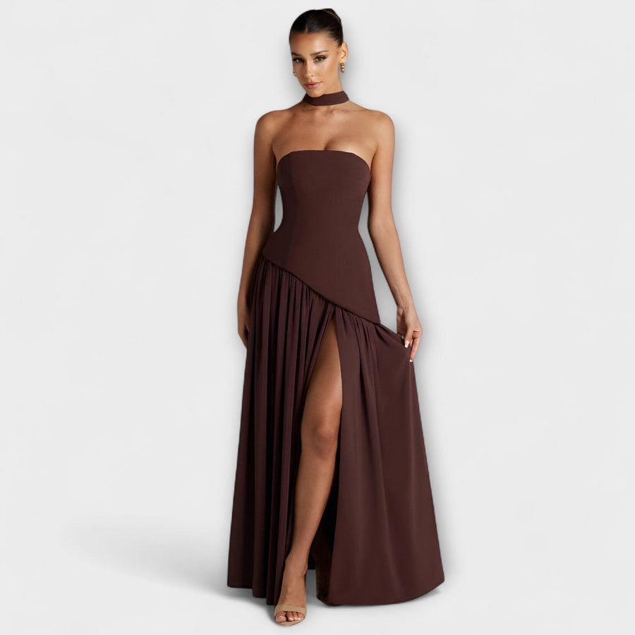 Barrancos – Vestido Maxi Bicolor com Racha