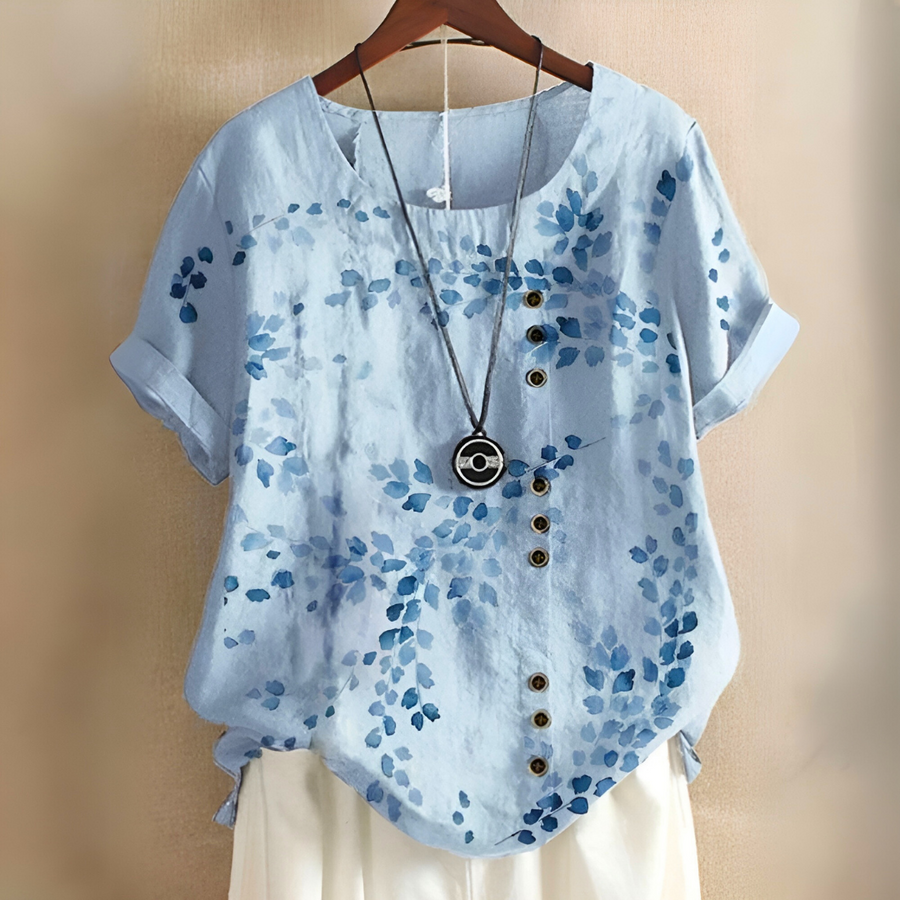 Guadalupe – Blusa com Estampado de Folhas