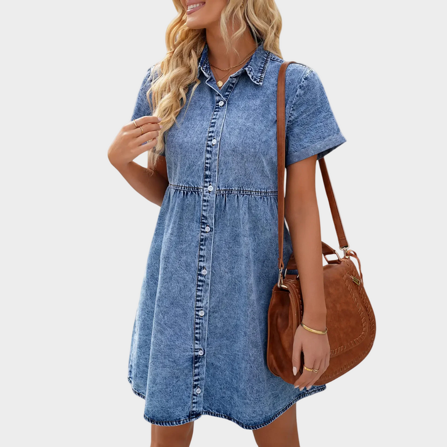 Buarcos – Vestido de Ganga de Manga Curta