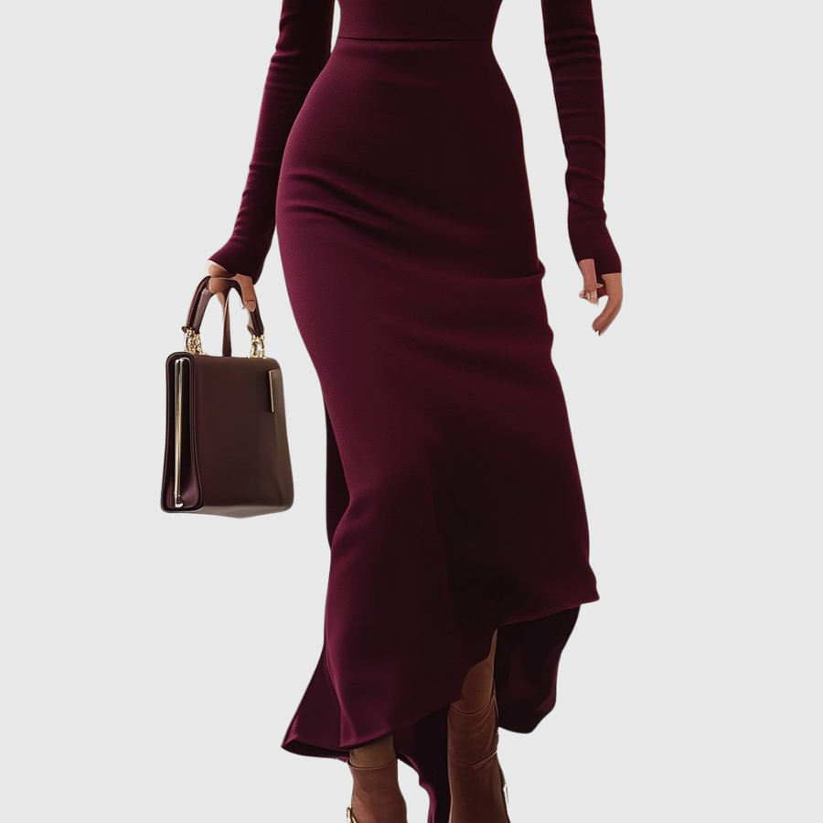 Mucela – Vestido Longo de Gola Alta
