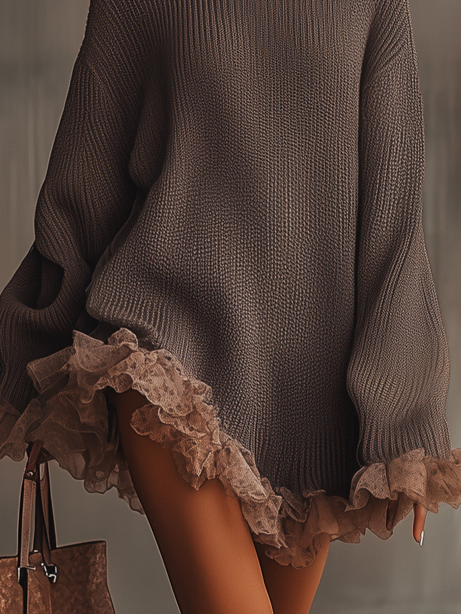 Sabugueiro – Vestido de Malha com Folho