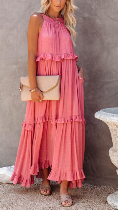 Moás – Vestido Longo com Decote Halter