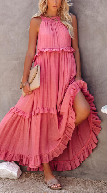 Moás – Vestido Longo com Decote Halter