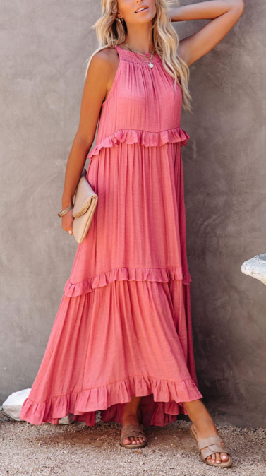 Moás – Vestido Longo com Decote Halter