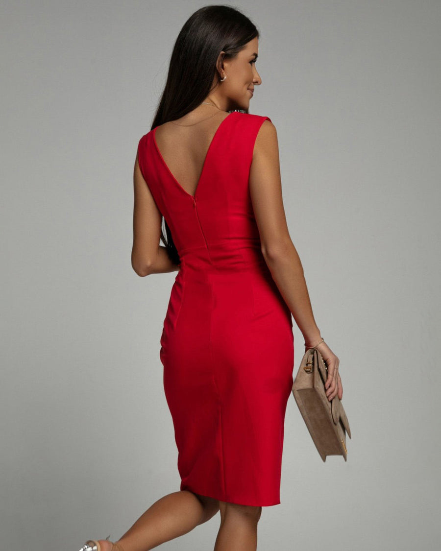 Tresminas – Vestido Justo com Decote em V