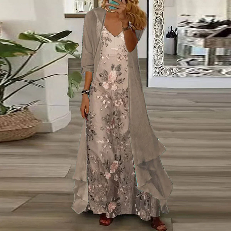 Bornes – Conjunto de Vestido Longo e Jaqueta