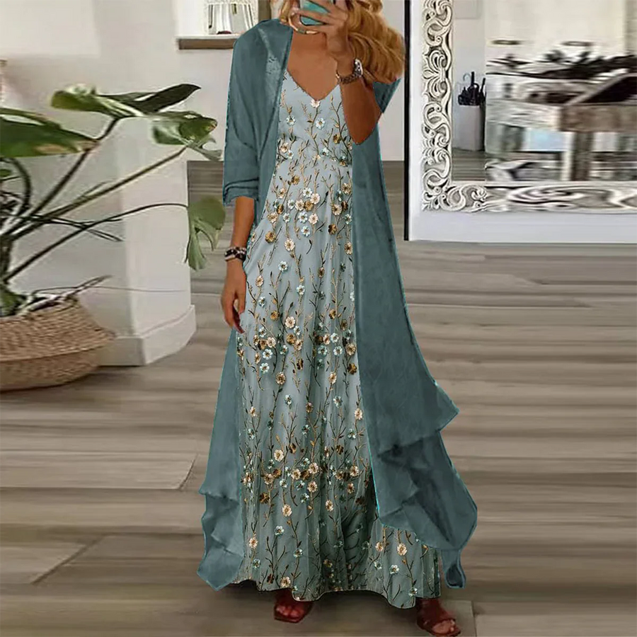 Bornes – Conjunto de Vestido Longo e Jaqueta