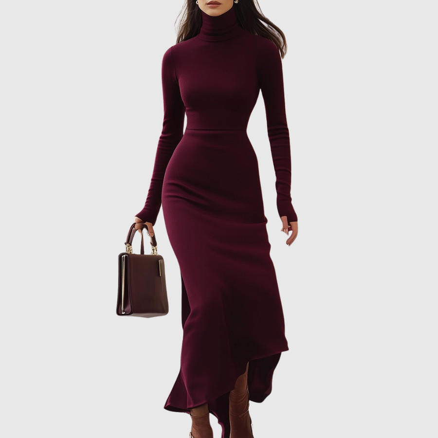 Mucela – Vestido Longo de Gola Alta
