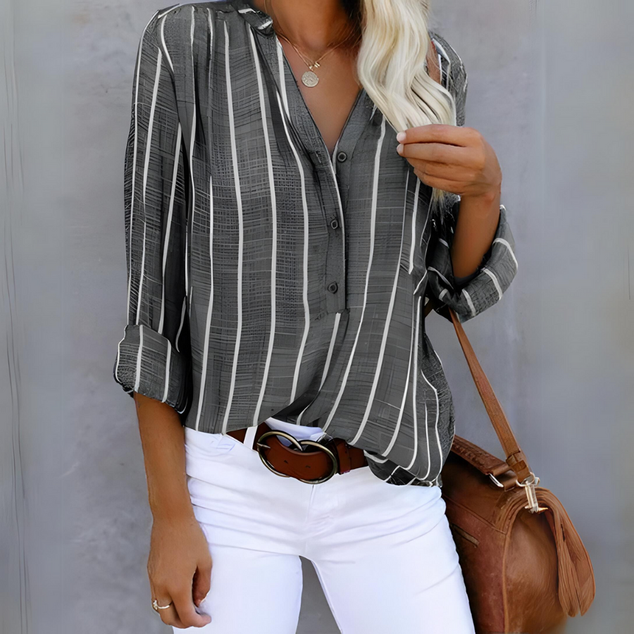 Landeira – Camisa de Linho com Riscas e Botões