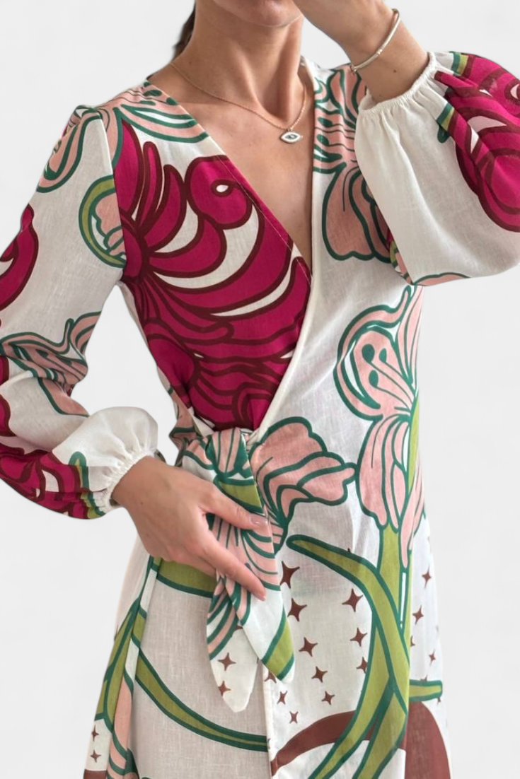 Almourol – Vestido Kimono Estampado