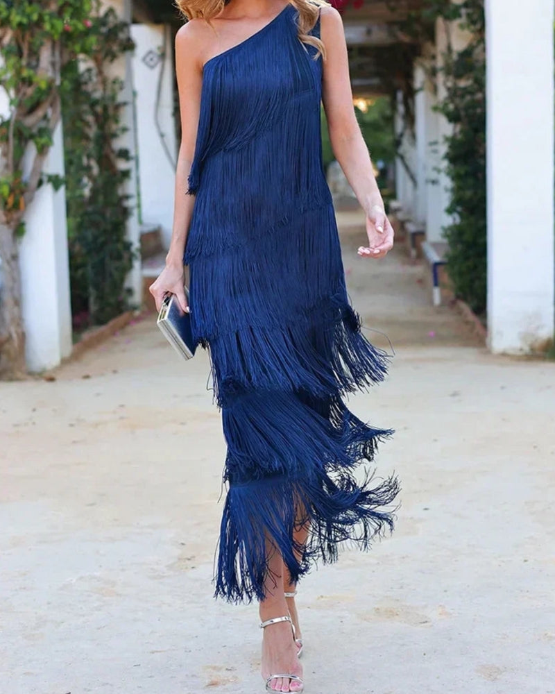 Alcains – Vestido Boémio com Franjas