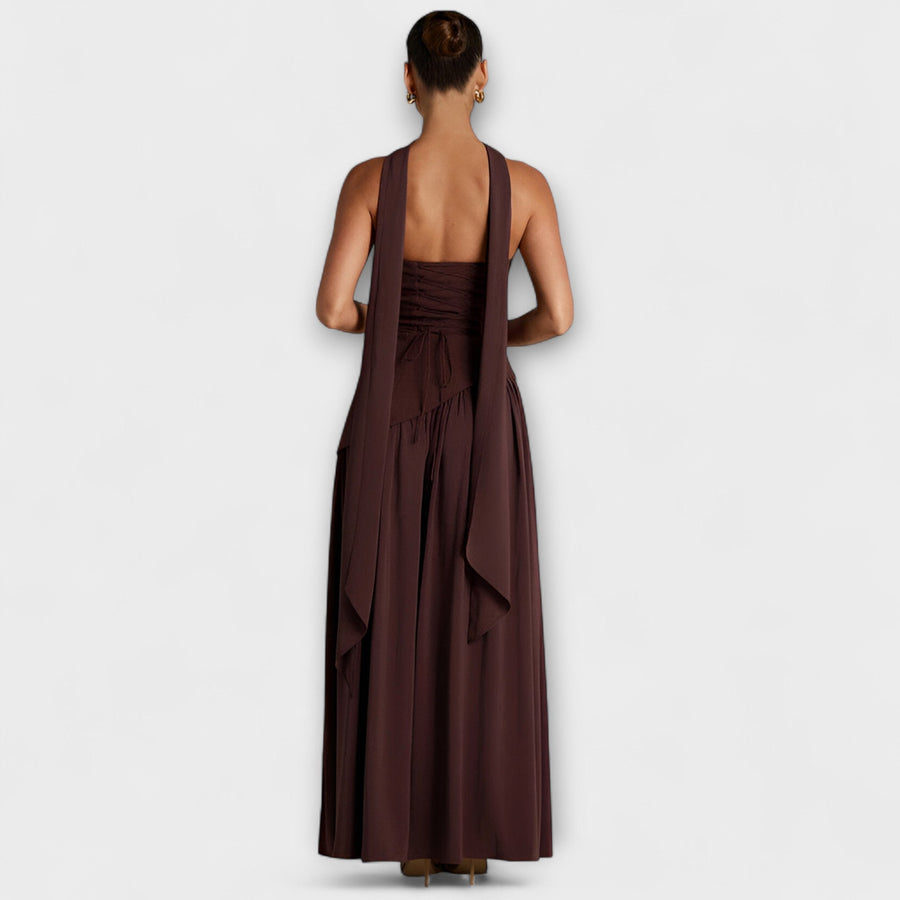 Barrancos – Vestido Maxi Bicolor com Racha