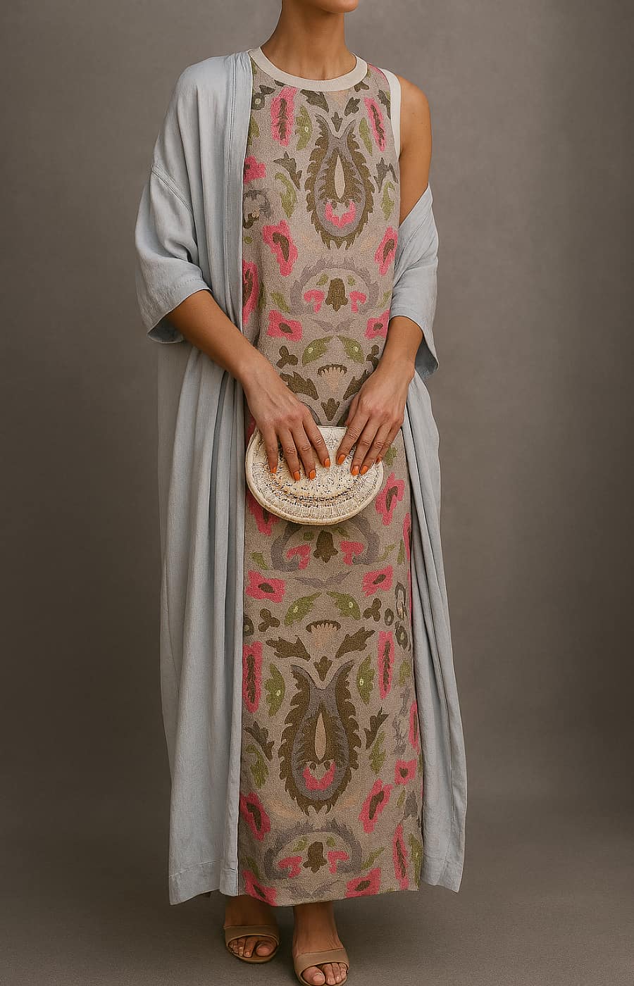 Folques – Vestido Estampado com Estola