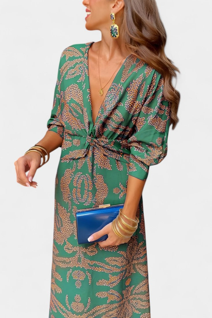 Macedo – Vestido Maxi com Nó na Cintura