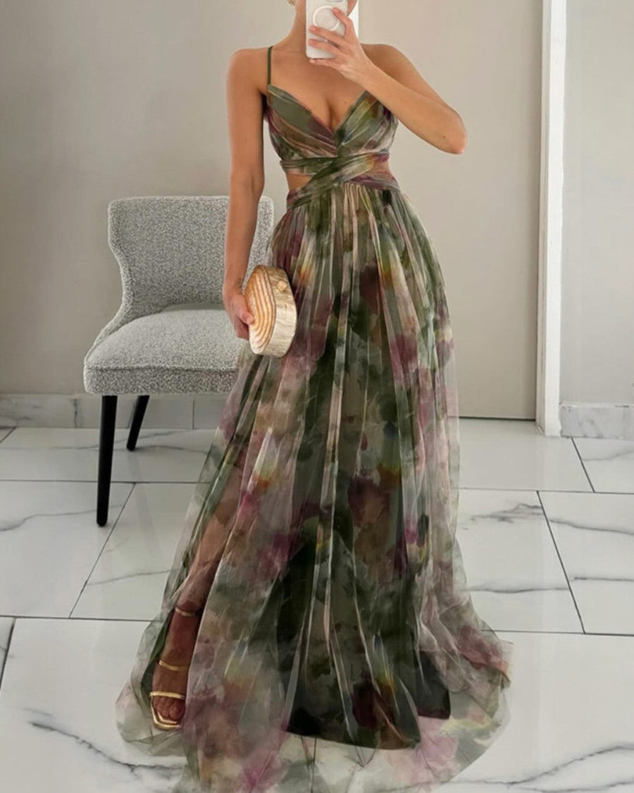 Mirandela – Vestido Longo Floral em Chiffon