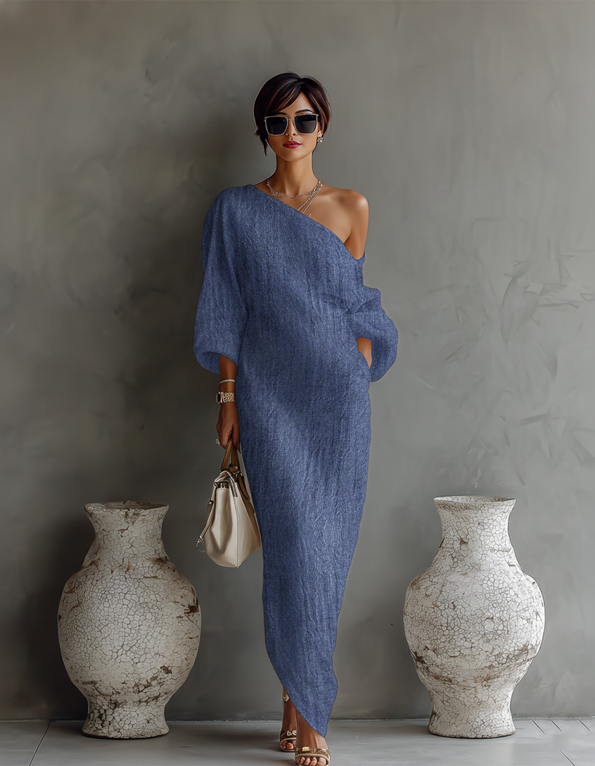 Bombarral – Vestido Maxi de Linho Marfim