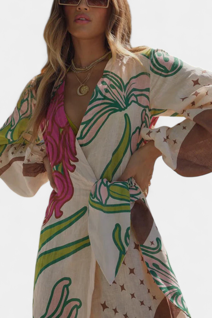 Almourol – Vestido Kimono Estampado