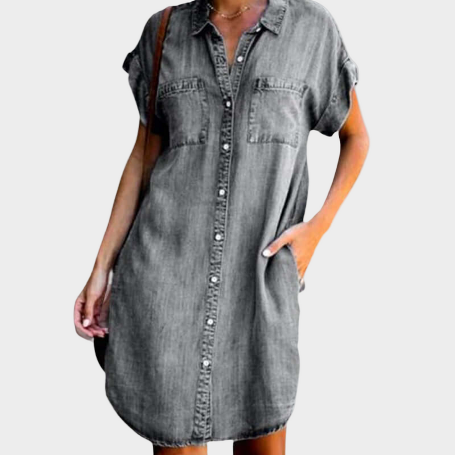 Furadouro – Vestido Curto de Ganga