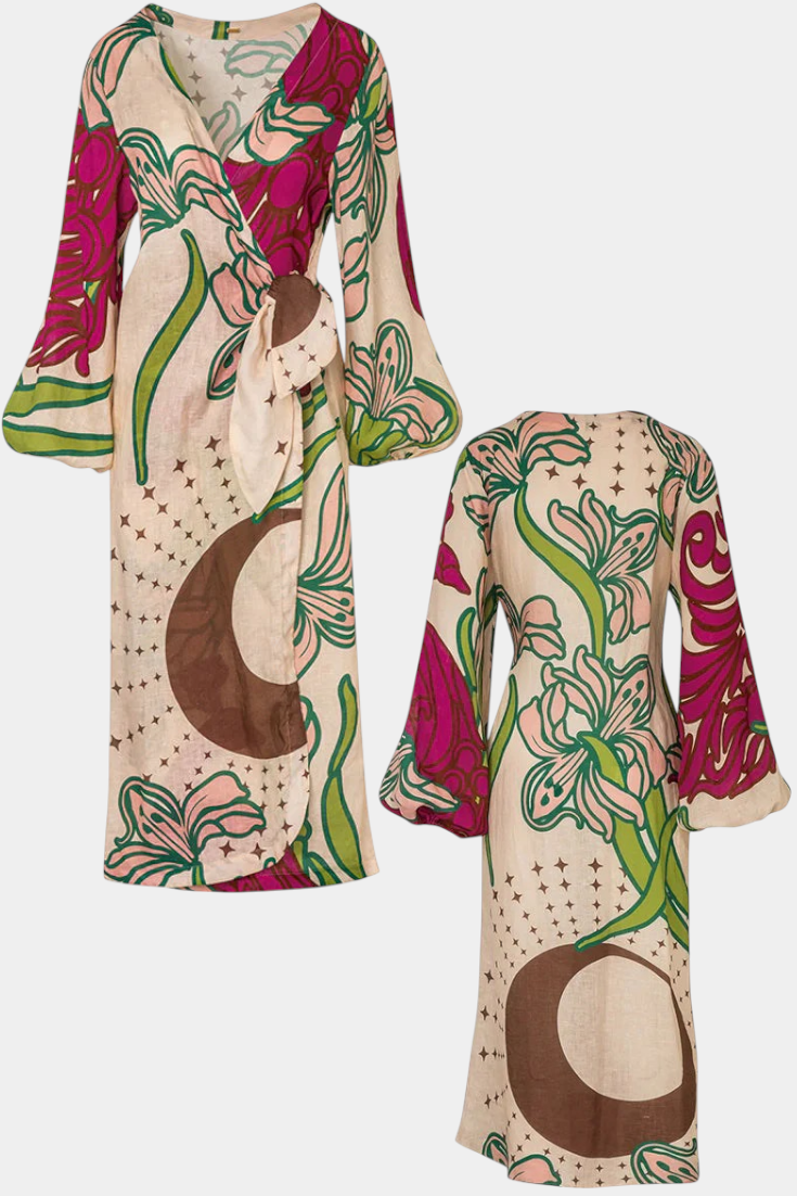 Almourol – Vestido Kimono Estampado