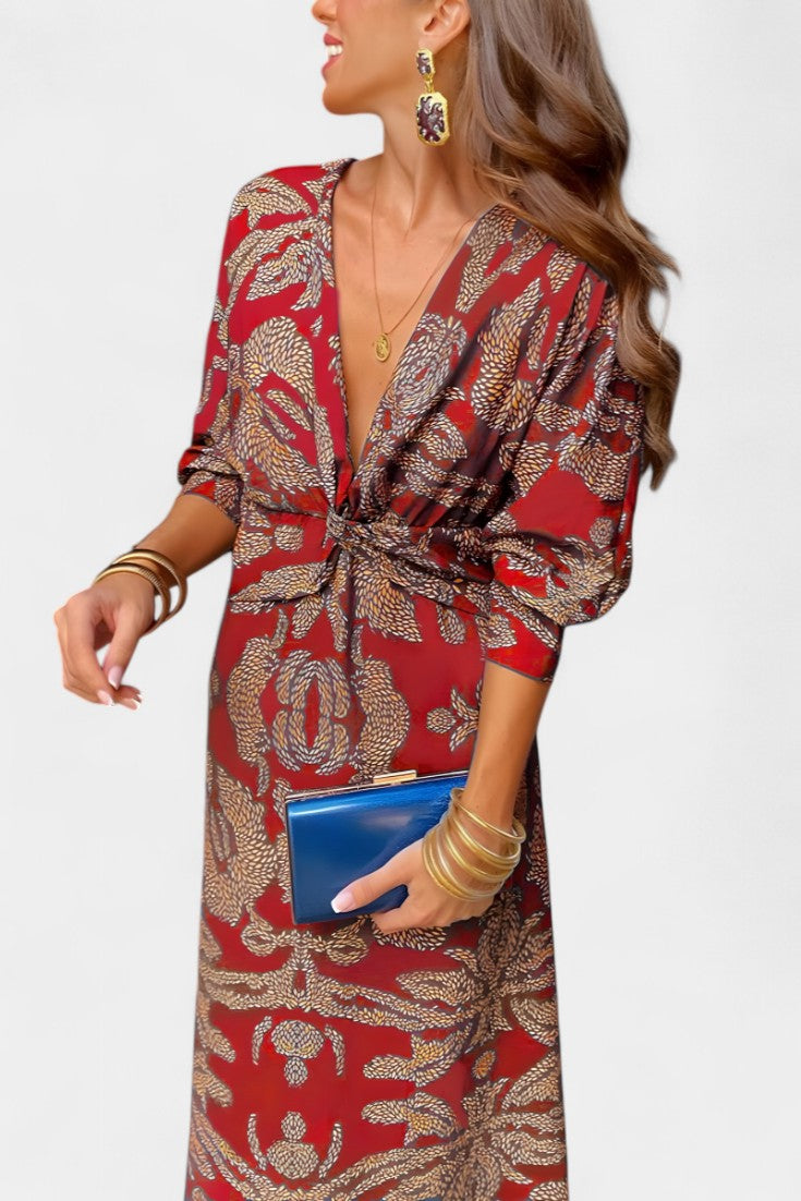Macedo – Vestido Maxi com Nó na Cintura
