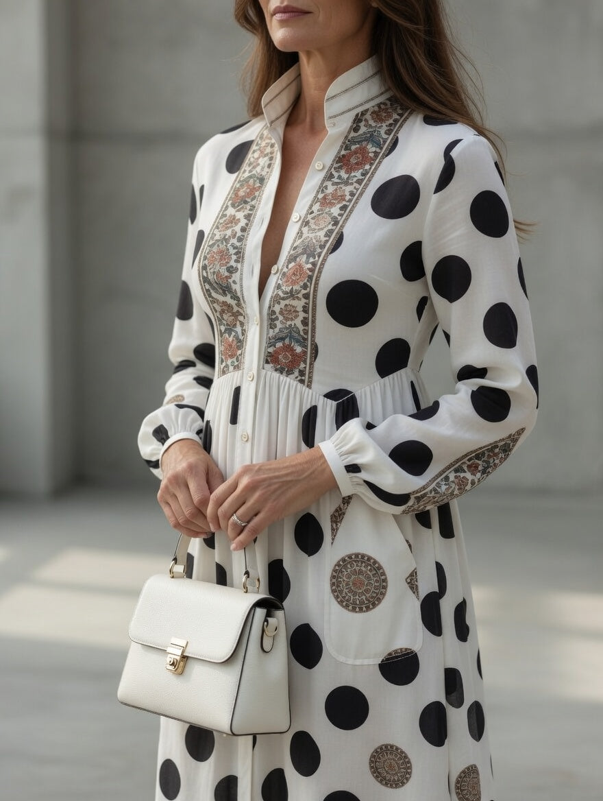 Loulé – Vestido Longo às Bolinhas