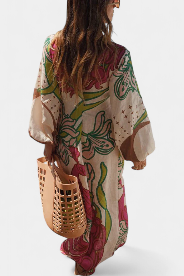 Almourol – Vestido Kimono Estampado
