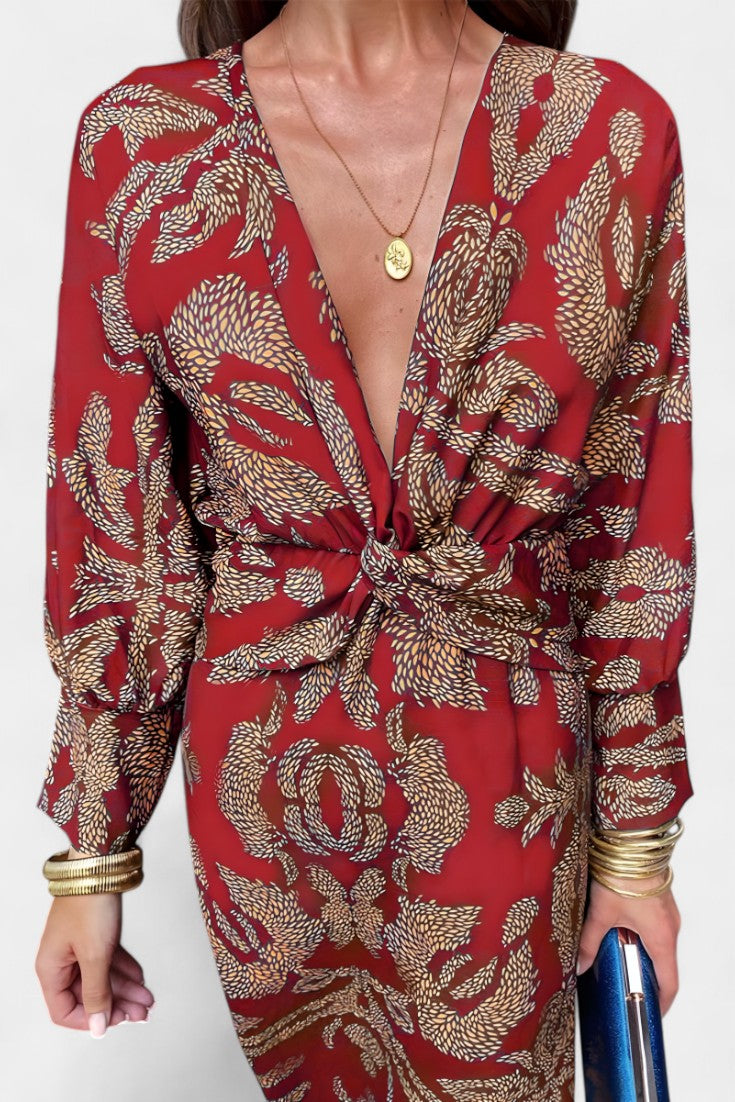 Macedo – Vestido Maxi com Nó na Cintura