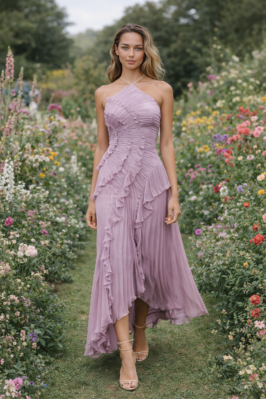 Angra – Vestido Maxi de Folhos