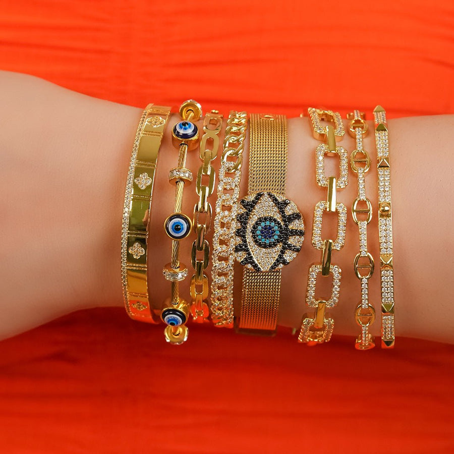 Faial – Pulseira Olho Grego com Cristais