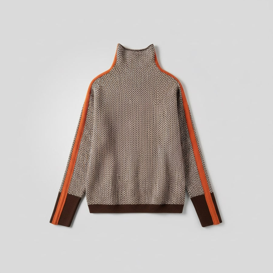Mortágua – Camisola de Gola Alta às Riscas