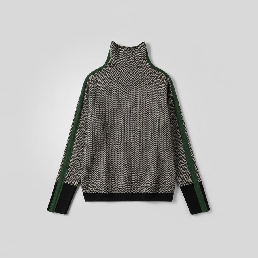 Mortágua – Camisola de Gola Alta às Riscas