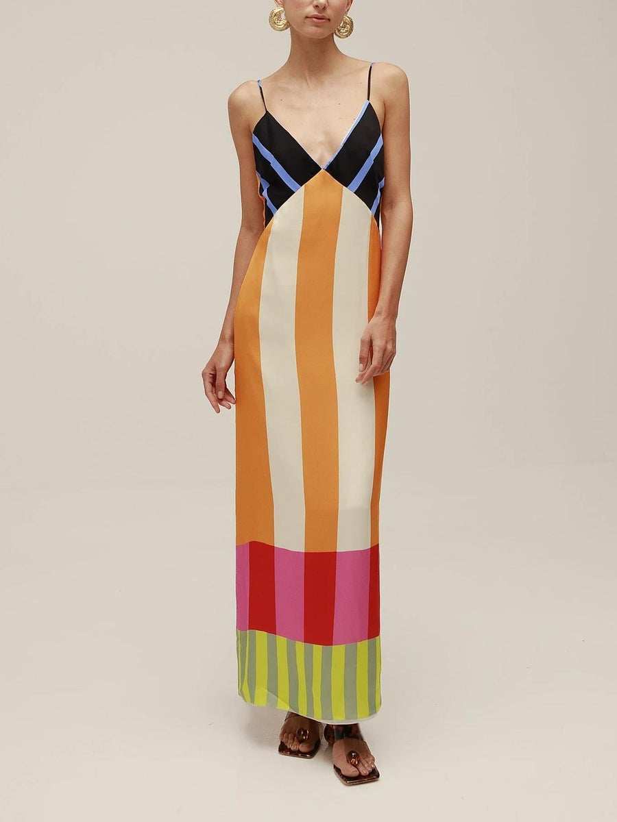 Bruçó – Vestido Longo às Riscas Coloridas