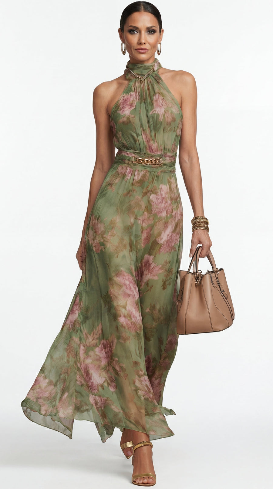 Ofir – Vestido Maxi Halter Floral