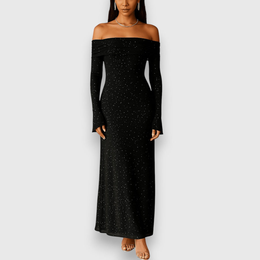 Vendas Novas – Vestido Maxi de Ombros Descobertos