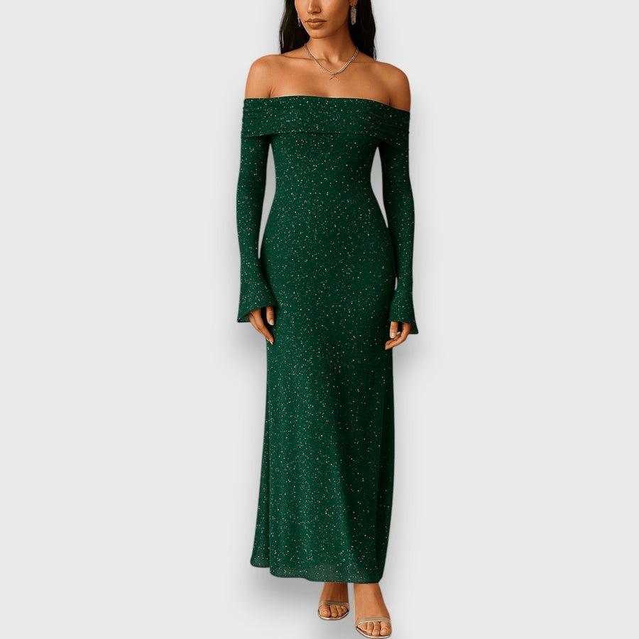 Vendas Novas – Vestido Maxi de Ombros Descobertos