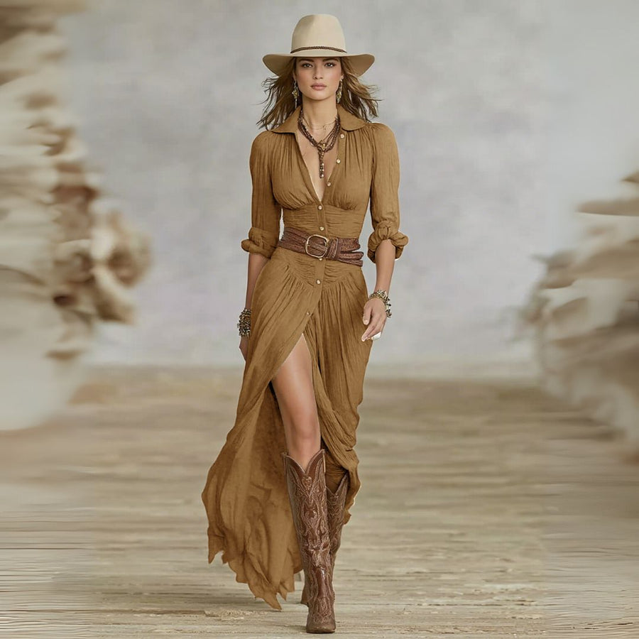 Bragança – Vestido Maxi com Cinto