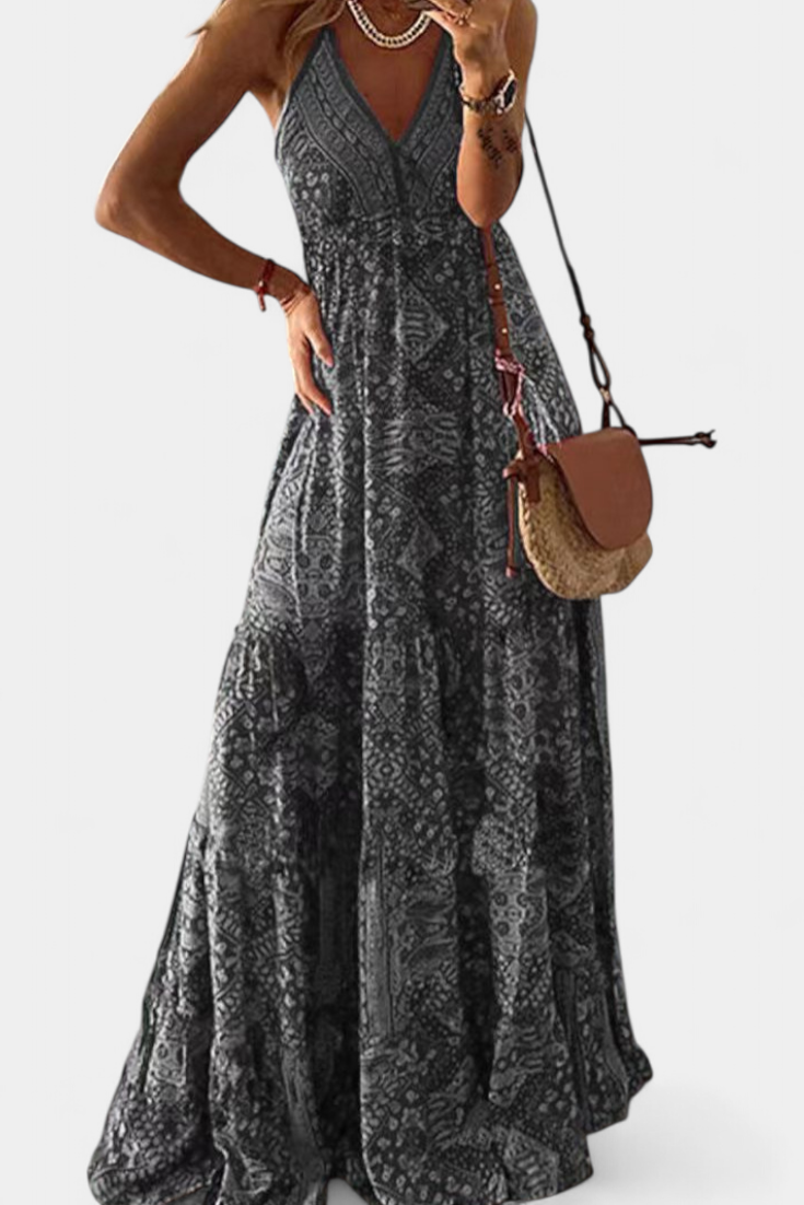 Constância – Vestido Floral de Alças