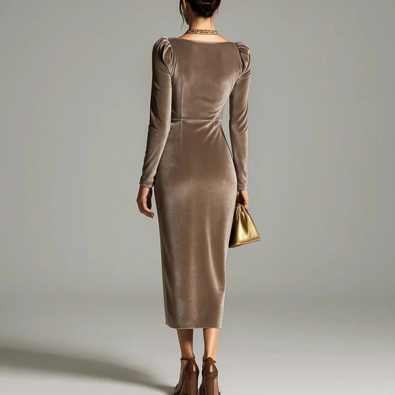 Vidago – Vestido de Veludo Plissado