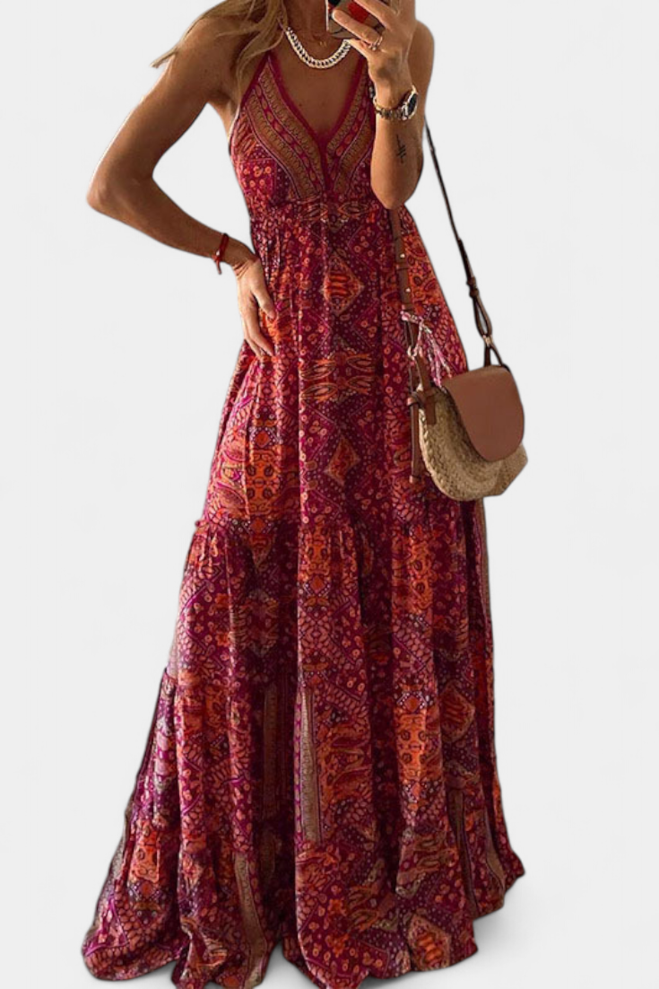 Constância – Vestido Floral de Alças