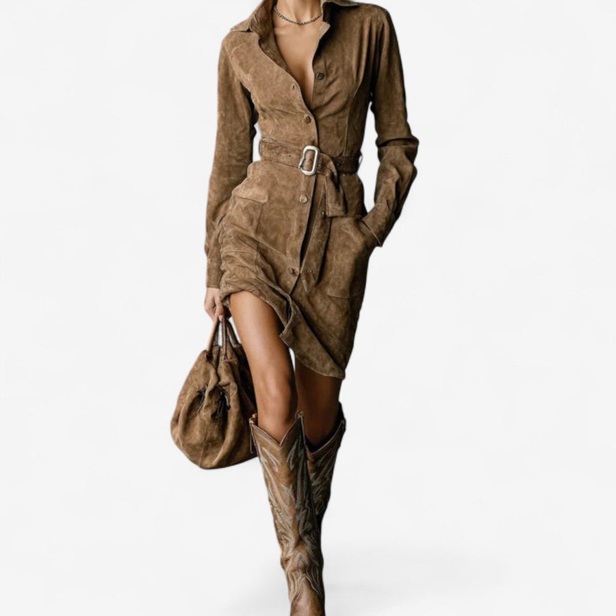 Aldeia de Santa Margarida – Vestido de Camurça com Cinto