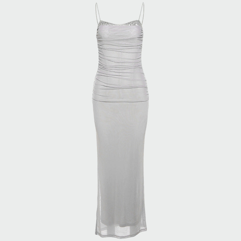 Amadora – Vestido Maxi de Tule Drapeado